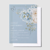 Invitations En Vélin Mariage floral romantique bleu Dusty (Compenser)
