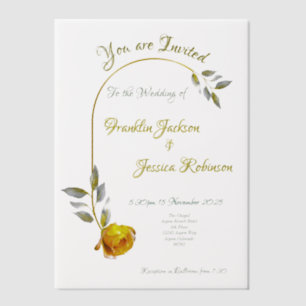 Invitations En Vélin Mariage floral rose et vert pâle