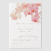 Invitations En Vélin Mariage floral rose orchidée (Recto)