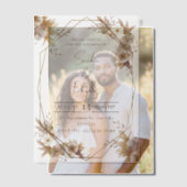 Invitations En Vélin Mariage floral rustique beige et Brown (Décalage (Couple))