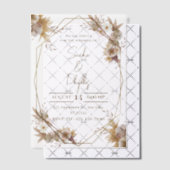 Invitations En Vélin Mariage floral rustique beige et Brown (Décalage (Invitation))