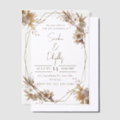 Invitations En Vélin Mariage floral rustique beige et Brown (Compenser)