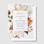 Invitations En Vélin Mariage floral rustique d'automne (Compenser)