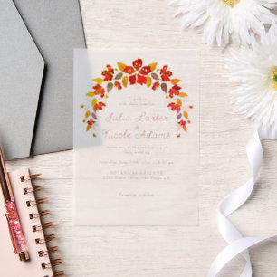 Invitations En Vélin Mariage Floral Tropical Hibiscus Orange Brûlé