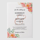 Invitations En Vélin Mariage floral vert rose botanique (Recto)