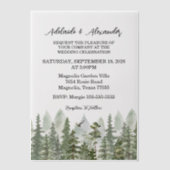 Invitations En Vélin Mariage forestier de bois vert (Recto)