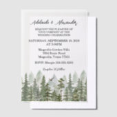 Invitations En Vélin Mariage forestier de bois vert (Compenser)