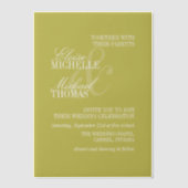 Invitations En Vélin Mariage Formel Moderne Écriture Chartreuse (Recto)