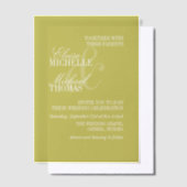 Invitations En Vélin Mariage Formel Moderne Écriture Chartreuse (Compenser)