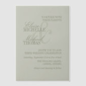 Invitations En Vélin Mariage Formel Moderne Écriture Vert Sauge (Recto)