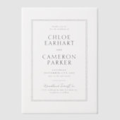 Invitations En Vélin Mariage frontalier de Carré noir classique (Recto)