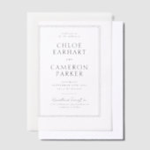 Invitations En Vélin Mariage frontalier de Carré noir classique (Compenser)