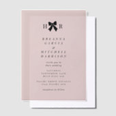 Invitations En Vélin Mariage initial minimal de la patte (Compenser)