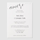 Invitations En Vélin Mariage italien élégant Amore Script (Recto)