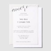 Invitations En Vélin Mariage italien élégant Amore Script (Compenser)