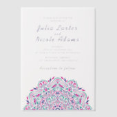 Invitations En Vélin Mariage Mandala de coordonnées de l'arche de bijou (Recto)