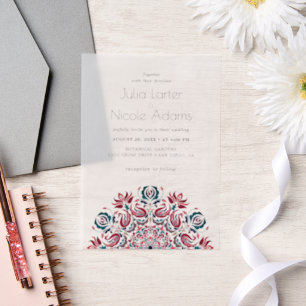 Invitations En Vélin Mariage Mandala Fleurs de Lotus Oiseaux Cygne Chuc