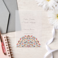 Mariage mandala floral fantaisiste orange sarcelle