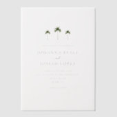 Invitations En Vélin Mariage minimal élégant avec palmier (Recto)