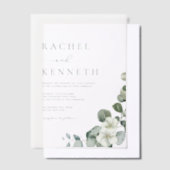 Invitations En Vélin Mariage minimaliste chic Eucalyptus Feuille (Compenser)