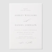 Invitations En Vélin Mariage minimaliste classique (Recto)