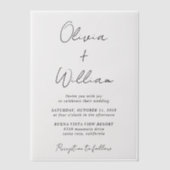 Invitations En Vélin Mariage minimaliste de script chic (Recto)