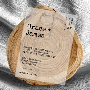 Invitations En Vélin Mariage minimaliste de texte de machine à écrire s