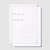 Invitations En Vélin Mariage minimaliste moderne (Compenser)