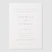 Invitations En Vélin Mariage Minimaliste Moderne (Recto)