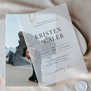 Invitations En Vélin Mariage minimaliste moderne KRISTEN