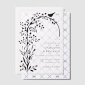 Invitations En Vélin Mariage moderne Black Bird and Branch (Décalage (Invitation))