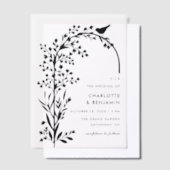 Invitations En Vélin Mariage moderne Black Bird and Branch (Compenser)