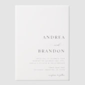 Invitations En Vélin Mariage Moderne Blanc Uni (Recto)