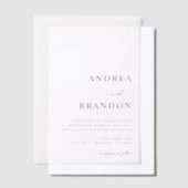 Invitations En Vélin Mariage Moderne Blanc Uni (Compenser)