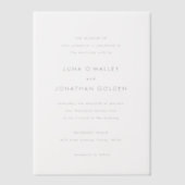 Invitations En Vélin Mariage Moderne Classique (Recto)