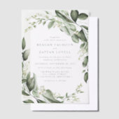 Invitations En Vélin Mariage moderne de couronne Feuille Eucalyptus (Compenser)