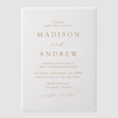 Invitations En Vélin Mariage Moderne Élégant Écriture Dorée (Recto)