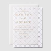 Invitations En Vélin Mariage Moderne Élégant Écriture Dorée (Décalage (Invitation))