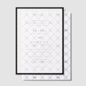 Invitations En Vélin Mariage Moderne Élégant Monogramme Noir et Blanc (Décalage (Invitation))