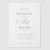 Invitations En Vélin Mariage moderne élégant noir et calligraphie (Recto)