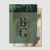 Invitations En Vélin Mariage moderne en marbre vert (Décalage (Couple))