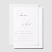 Invitations En Vélin Mariage Moderne et Épuré (Compenser)