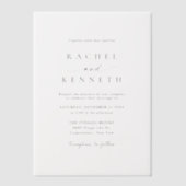 Invitations En Vélin Mariage moderne minimaliste (Recto)