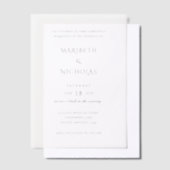 Invitations En Vélin Mariage moderne noir et blanc (Compenser)