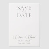 Invitations En Vélin Mariage Moderne Simple Enregistrer La Date Clair S (Recto)