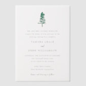 Invitations En Vélin Mariage Moderne sous un Pin Rustique (Recto)