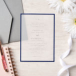 Invitations En Vélin Mariage moderne Trisha Navy Blue<br><div class="desc">Invitations de mariage modernes avec un design propre avec des polices serif et script.</div>