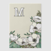 Invitations En Vélin Mariage Monogramme d'illustration des anémones bla (Recto)