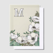 Invitations En Vélin Mariage Monogramme d'illustration des anémones bla (Compenser)