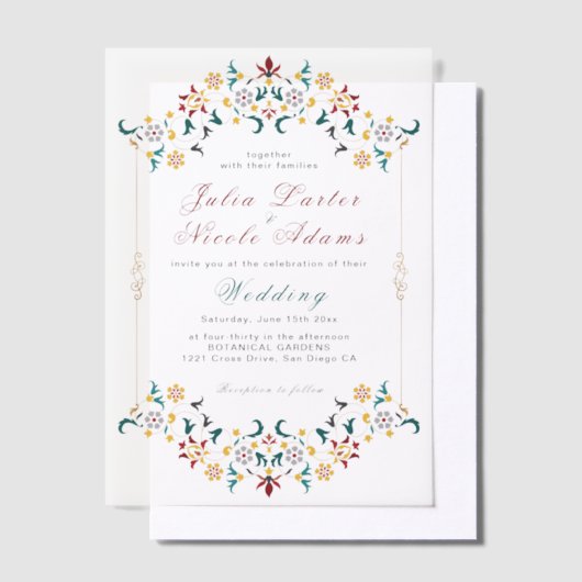 Invitations En Vélin Mariage Motif classique complexe de géométrie vint (Compenser)